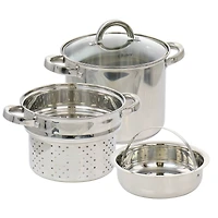 Oster Sangerfield 5qt. Stainless Steel Pasta Pot with Steamer Insert and Basket