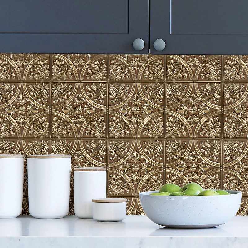 InHome Chelsea Bronze Peel & Stick Tin Tiles