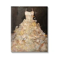 Stupell Industries Detailed Evening Gown Dress Text Collage Butterflies Canvas Wall Art