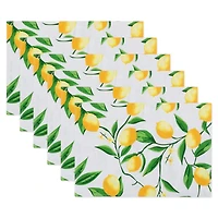 DII® Lemon Bliss Print Outdoor Placemat Set, 6ct.