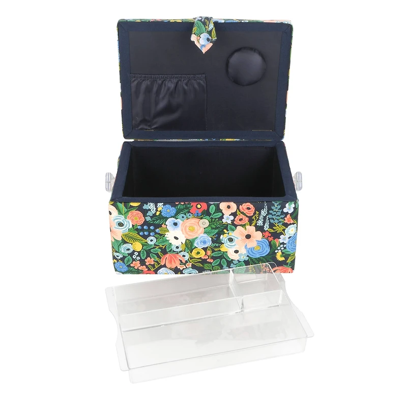 11.5" Blue Floral Sewing Basket by Loops & Threads®