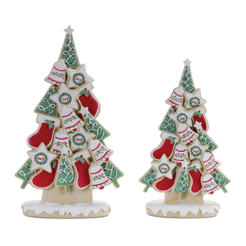 Frosted Christmas Cookie Pine Trees Set