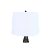 Hello Honey® 28" Hammered Metal Table Lamp with Linen Shade