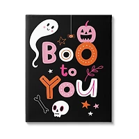 Stupell Industries Boo To You Smiling Halloween Elements Canvas Wall Art
