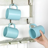 NEX™ 16" White Wood Wall-Mounted Coffee Mug Rack