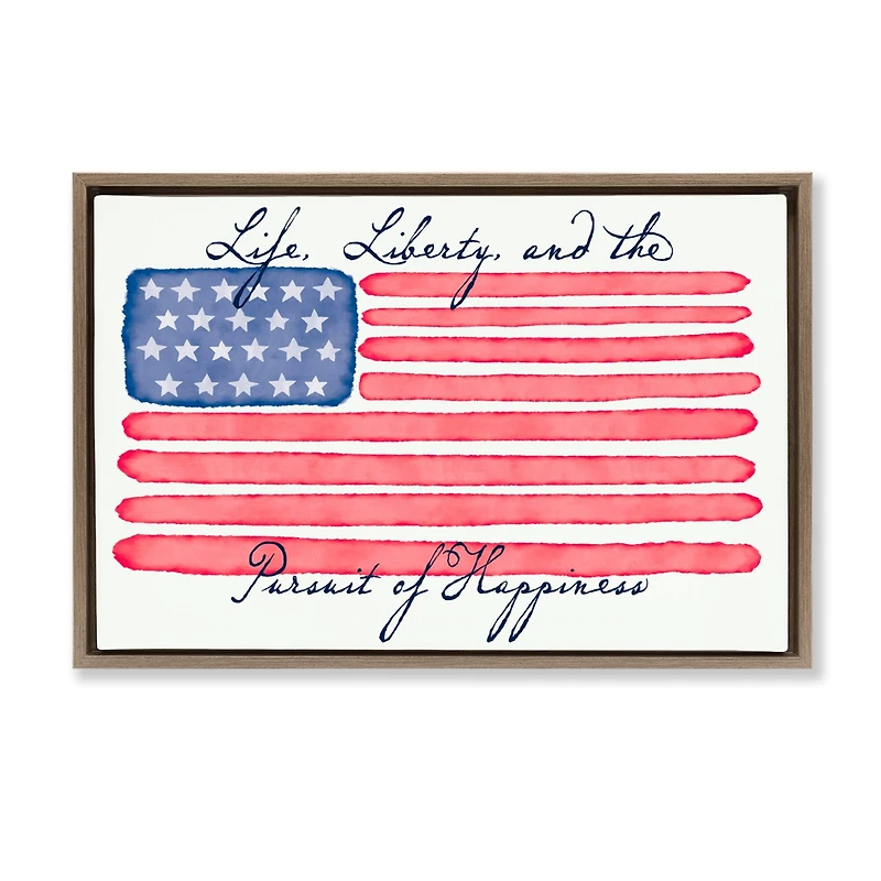 Stupell Industries All American Patriotic Phrase Floater Framed Art
