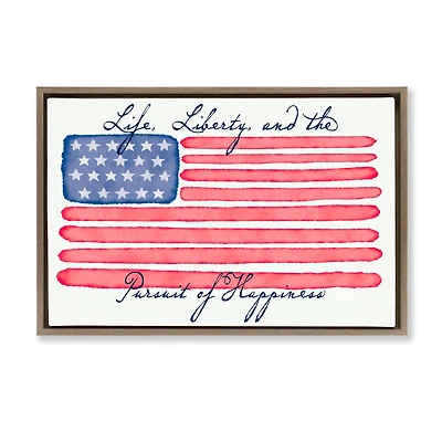 Stupell Industries All American Patriotic Phrase Floater Framed Art