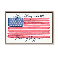 Stupell Industries All American Patriotic Phrase Floater Framed Art