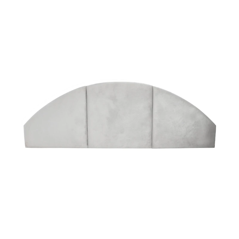 Hello Honey® NoSom Gray Upholstered Velvet Panel Arched Headboard