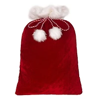 Red & White Deluxe Santa Bag With Fur Cuff, 20" x 28"