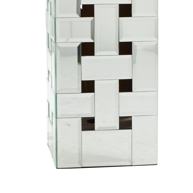 Silver Glass Glam Table Lamp, 29" x 10" x 16"