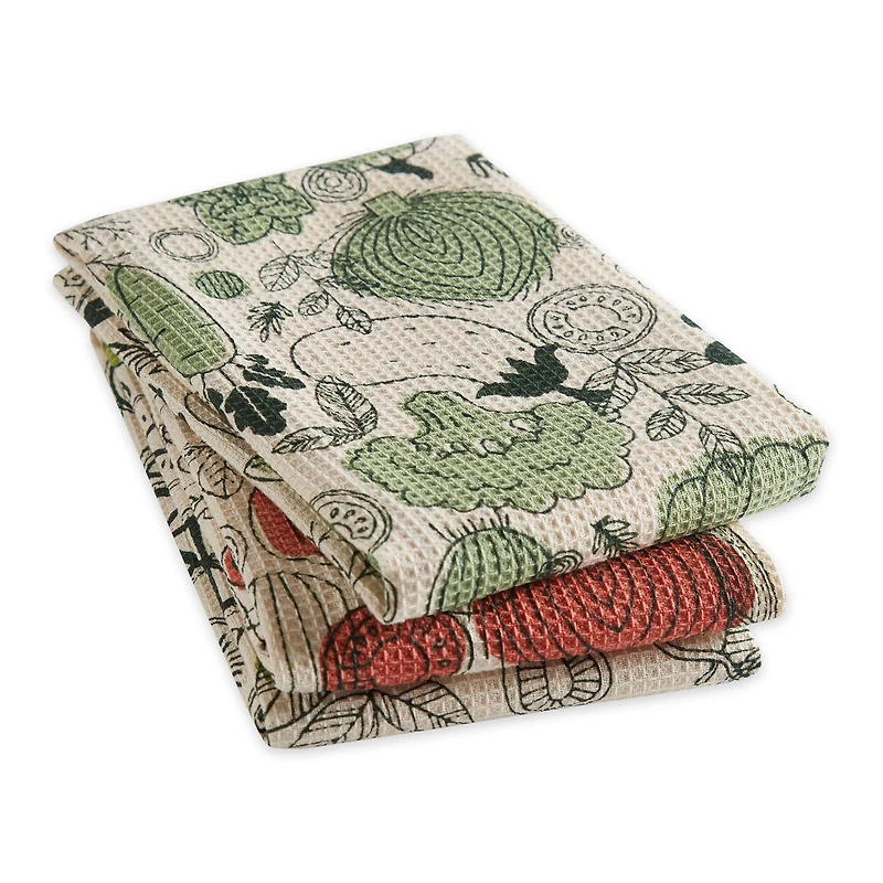 Fresh Produce Print Dishtowel & Dishcloth (Set of 6)