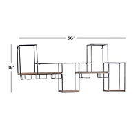 36" Black Metal Contemporary Wine Rack