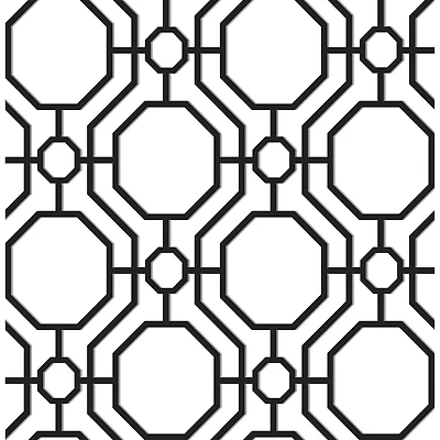 InHome Crawford Black & White Peel & Stick Wallpaper