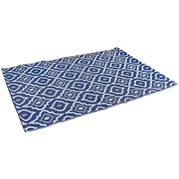 Blue & White Geometric Rectangular Outdoor Area Rug, 4ft. x 6ft.