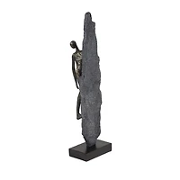 Bronze Resin Industrial Sculpture, Climbing 19" x 6" x 5"
