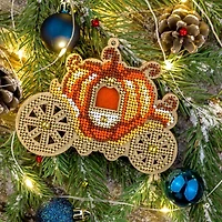 Wonderland Crafts Pumpkin Carriage Bead Embroidery on Wood Kit