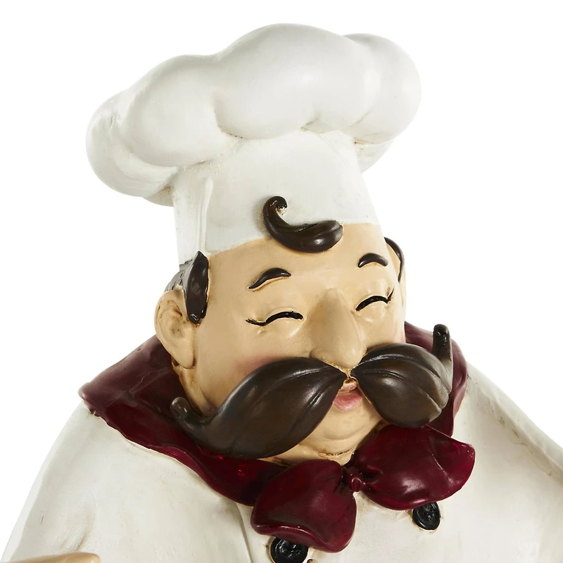 16" Chef Sculpture with Wine Holder Slots