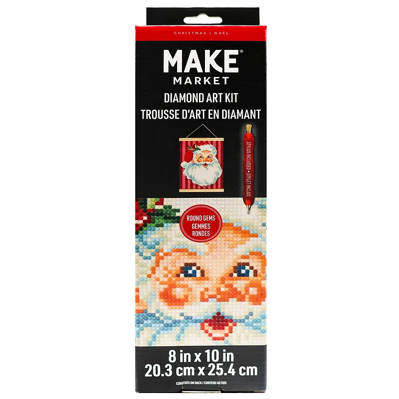 8" x 10" Jolly Santa Diamond Art Kit with Frame by Make Market®
