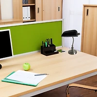 Simple Designs 9" Traditional Banker's Lamp with Glass Shade