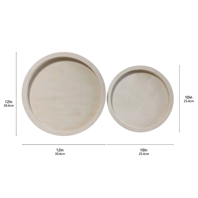 Round Framed Wood Tray Set by Make Market®