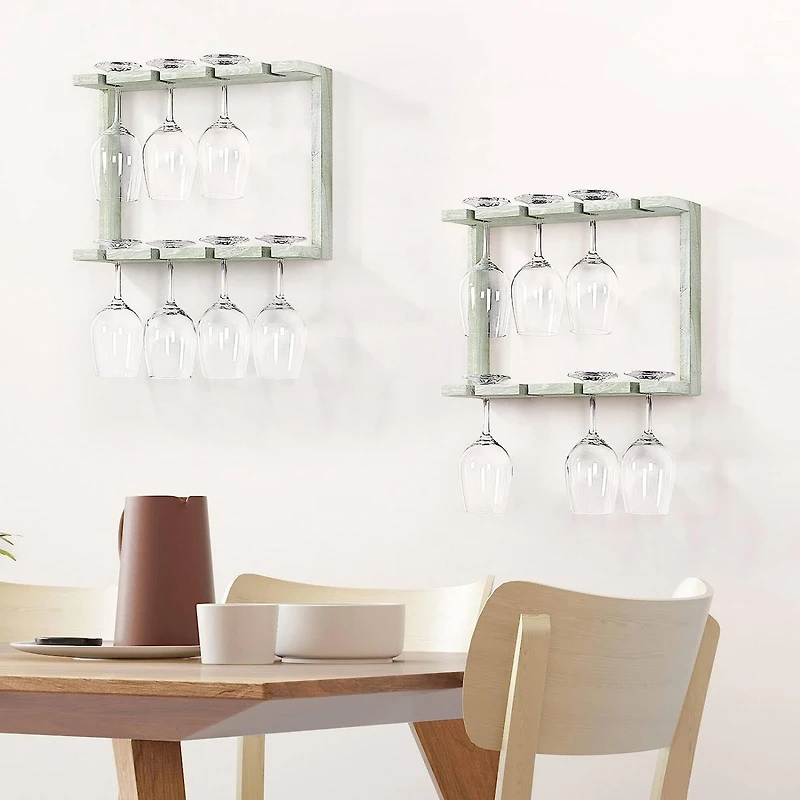 NEX™ Wall Mounted Wine Glass Stemware Rack Holder Hanger