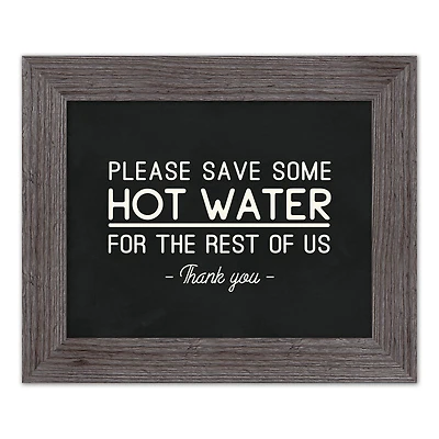 Save Hot Water 11" x 14" Western Gray Framed Print