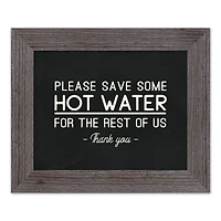 Save Hot Water 11" x 14" Western Gray Framed Print