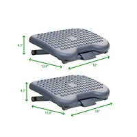 Mind Reader Black Adjustable Ergonomic Foot Rest, 2ct.