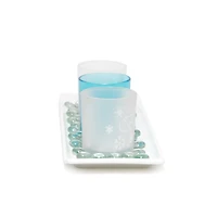 Elegant Designs™ Blue Frost Winter Wonderland Candle Holder Set