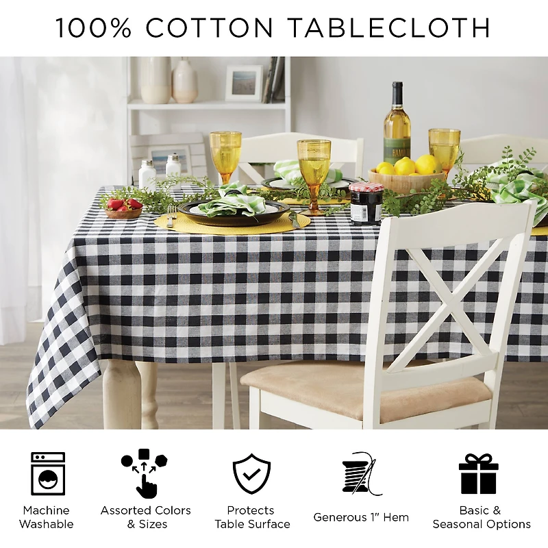 DII® 120" Glad Tidings Plaid Tablecloth