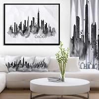 Designart - Chicago Black Silhouette