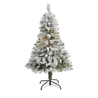 4ft. Pre-Lit White River Mountain Pine Artificial Christmas Tree, Clear LED Lights