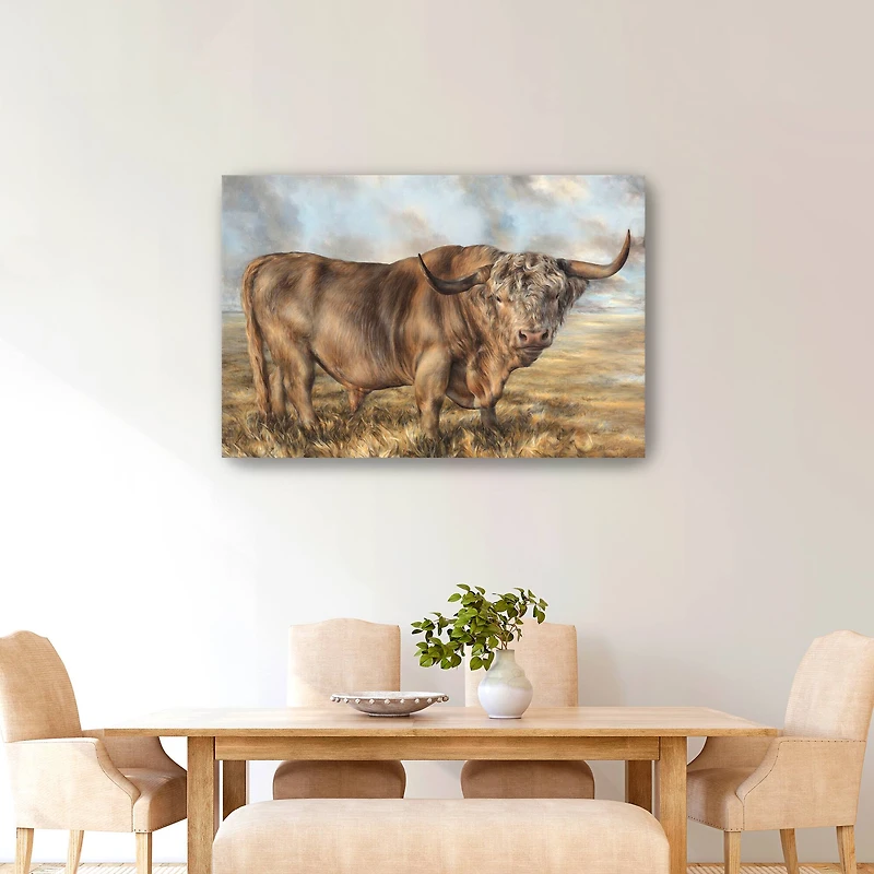 Lumaprints Highland Brown Bull Canvas Giclée Art