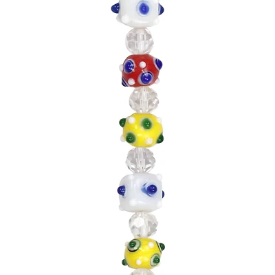 Multicolor & Clear Lamp Work Glass Mixed Beads by Bead Landing®