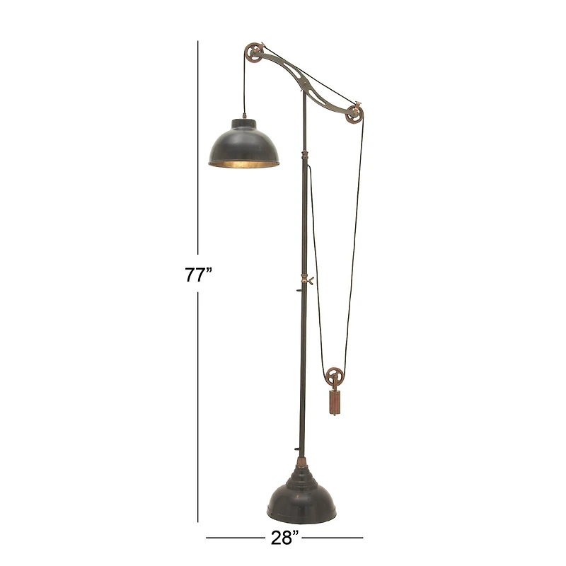 79" Black Metal Industrial Floor Lamp