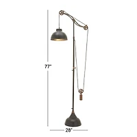 79" Black Metal Industrial Floor Lamp