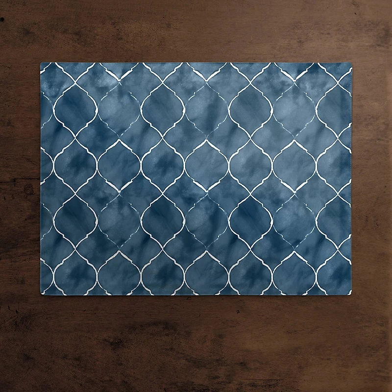 Blue Ogee Pattern 18" x 14" Cotton Twill Placemat