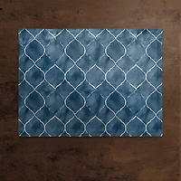 Blue Ogee Pattern 18" x 14" Cotton Twill Placemat