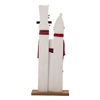 Glitzhome® 35" Wooden Snowman Family Porch Sign