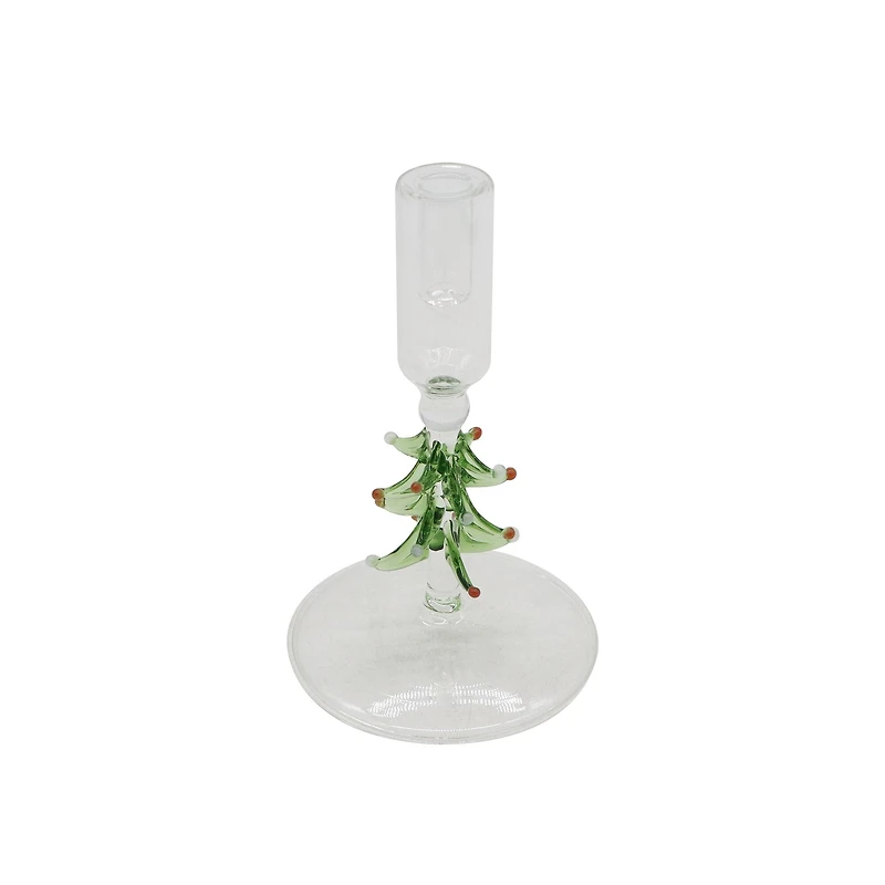 Glass Christmas Tree Narrow Taper Holder by Ashland®