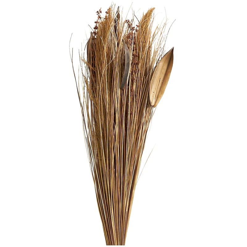 Brown Dried Large Leaf Plant & Branch Bundle