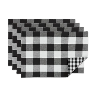 DII® Reversible Gingham & Buffalo Check Placemat Set