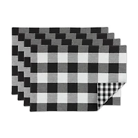 DII® Reversible Gingham & Buffalo Check Placemat Set