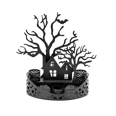 Black Haunted House Tealight Candle Holder by Ashland®