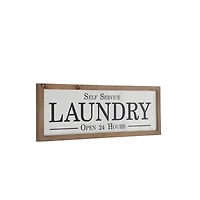 White Farmhouse Laundry Wood Wall Decor, 13" x 32"