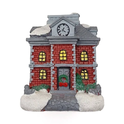 Wizardi 3" Christmas Village Town Hall Tabletop Decoration