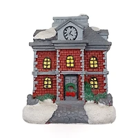 Wizardi 3" Christmas Village Town Hall Tabletop Decoration