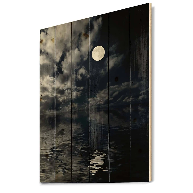 Designart - Full Moon In Cloudy Night Sky IV