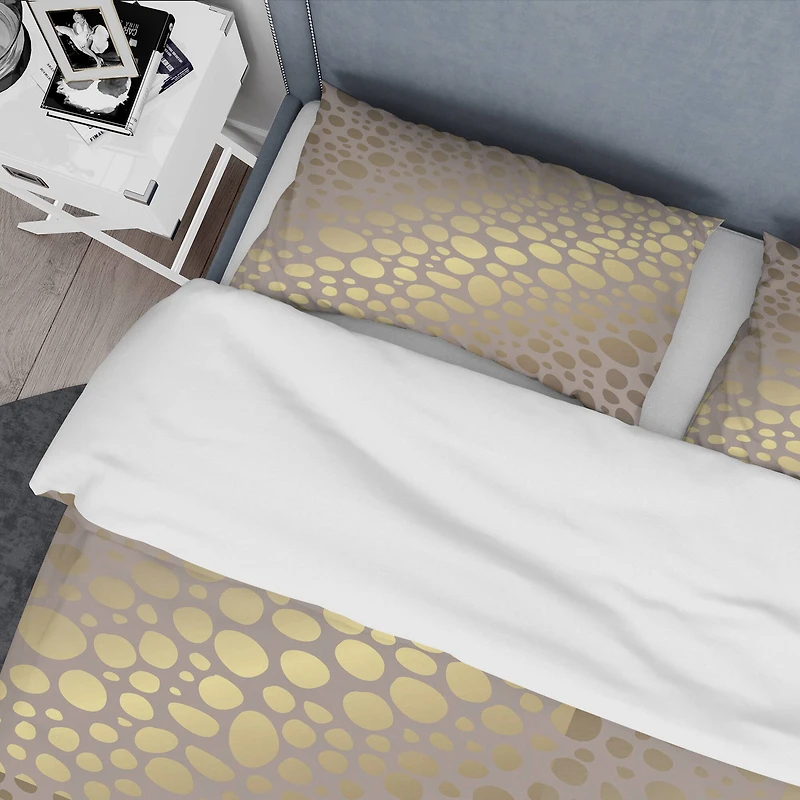 Designart 'Golden Marble Design III' Mid-Century Duvet Cover Set